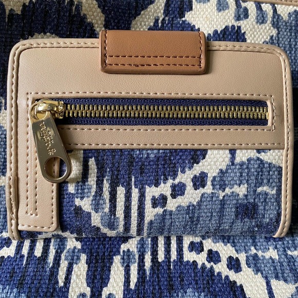 📦 SOLD 📦 Spartina 449 Shoulder Bag / Wallet Set Linen Leather Retired Design - Picture 11 of 11